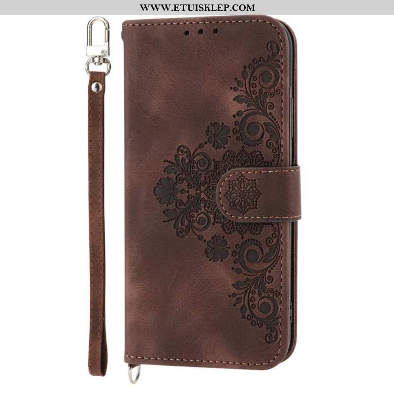 Etui Folio do Huawei P60 Pro Koronka I Pasek Na Ramię